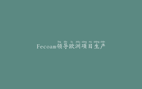 Fecoam领导欧洲项目生产
