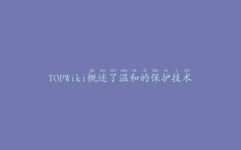 TOPWiki概述了温和的保护技术