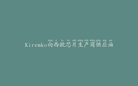 Kiremko向西欧芯片生产商供应油炸锅